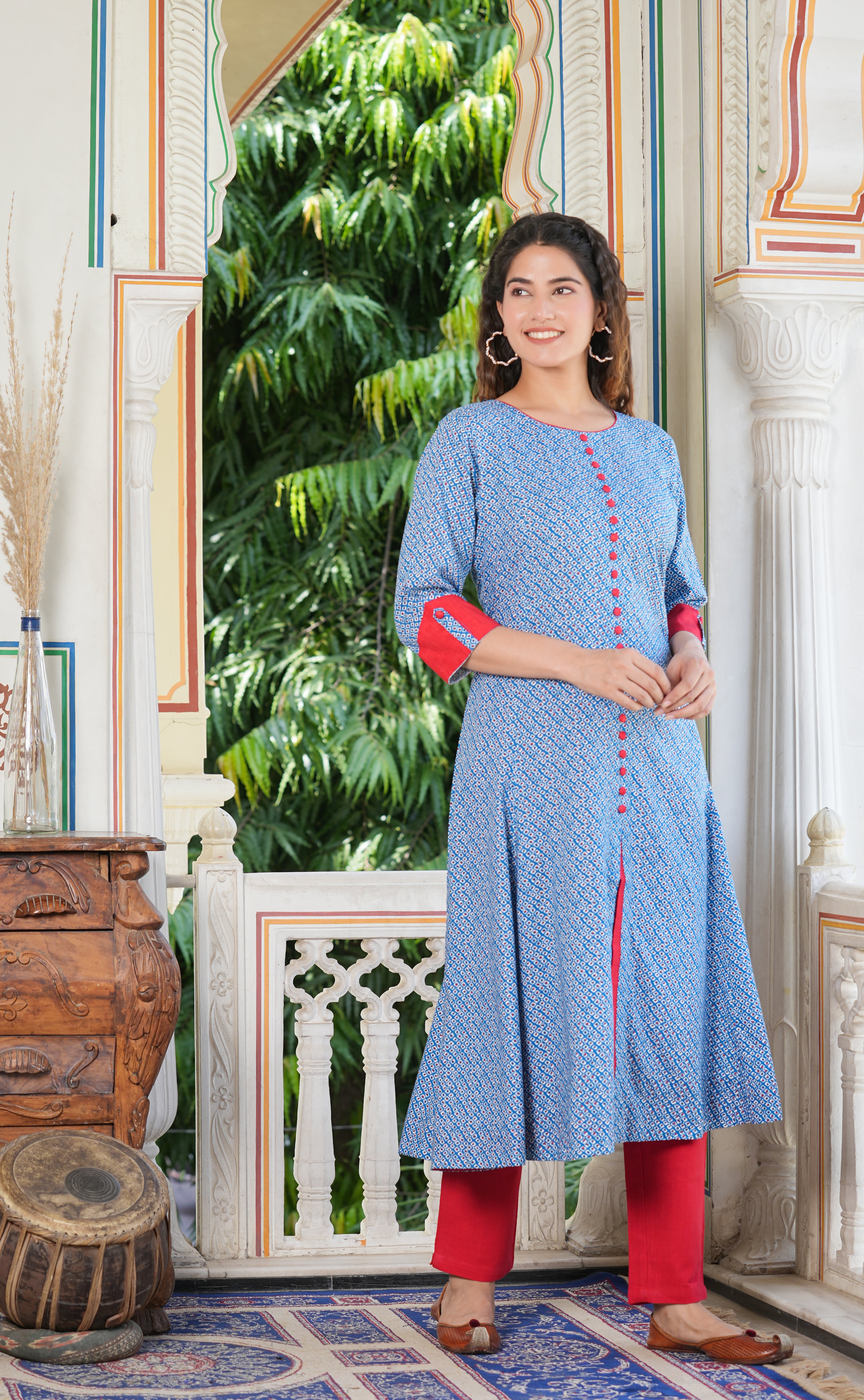 Plus Size Anarkali Kurta Women Pure Cotton Blue & Rust Orange Printed  Anarkali Kurta for Women Indian Dress XXXL 4XL 5XL Kurtis Women - Etsy